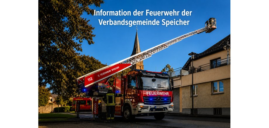 Bild mit Leiterwagen der Feuerwehr Speicher