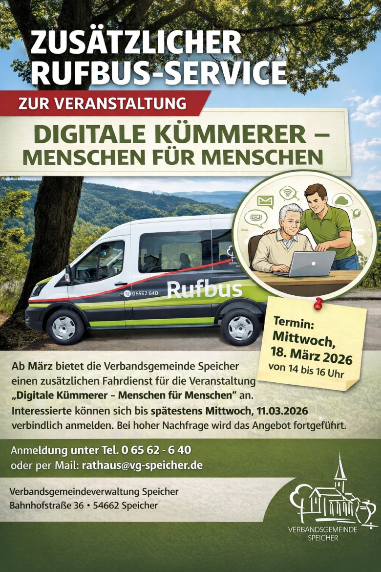 Ankündigung eines Fahrdienstes zu der Veranstaltung der Digitalern Kümmerer