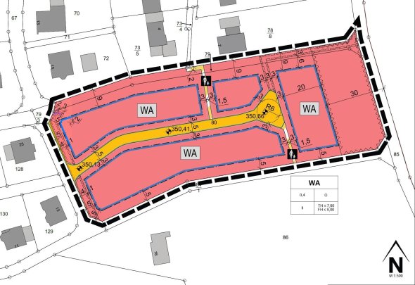 Skizze Bebauungsplangebiet "Am Sportplatz" Herforst