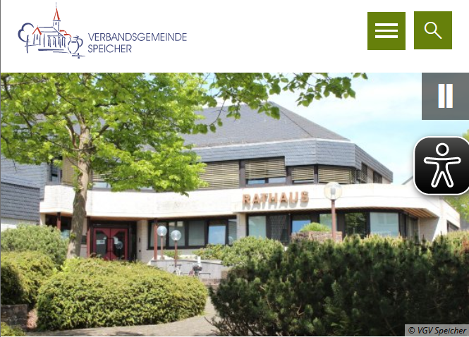 Bild des Rathauses mit Symbol für Eye Able