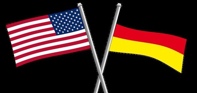 Deutsche und Amerikanische Fahnen