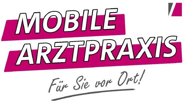 Logo mit Text Mobile Arztpraxis für Sie vor Ort