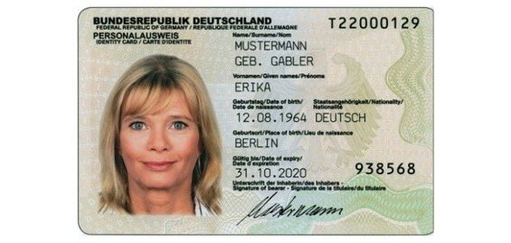 Bild eines Muster-Personalausweises