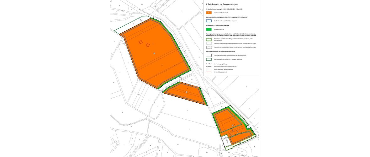 Umrisse des Baugebietes